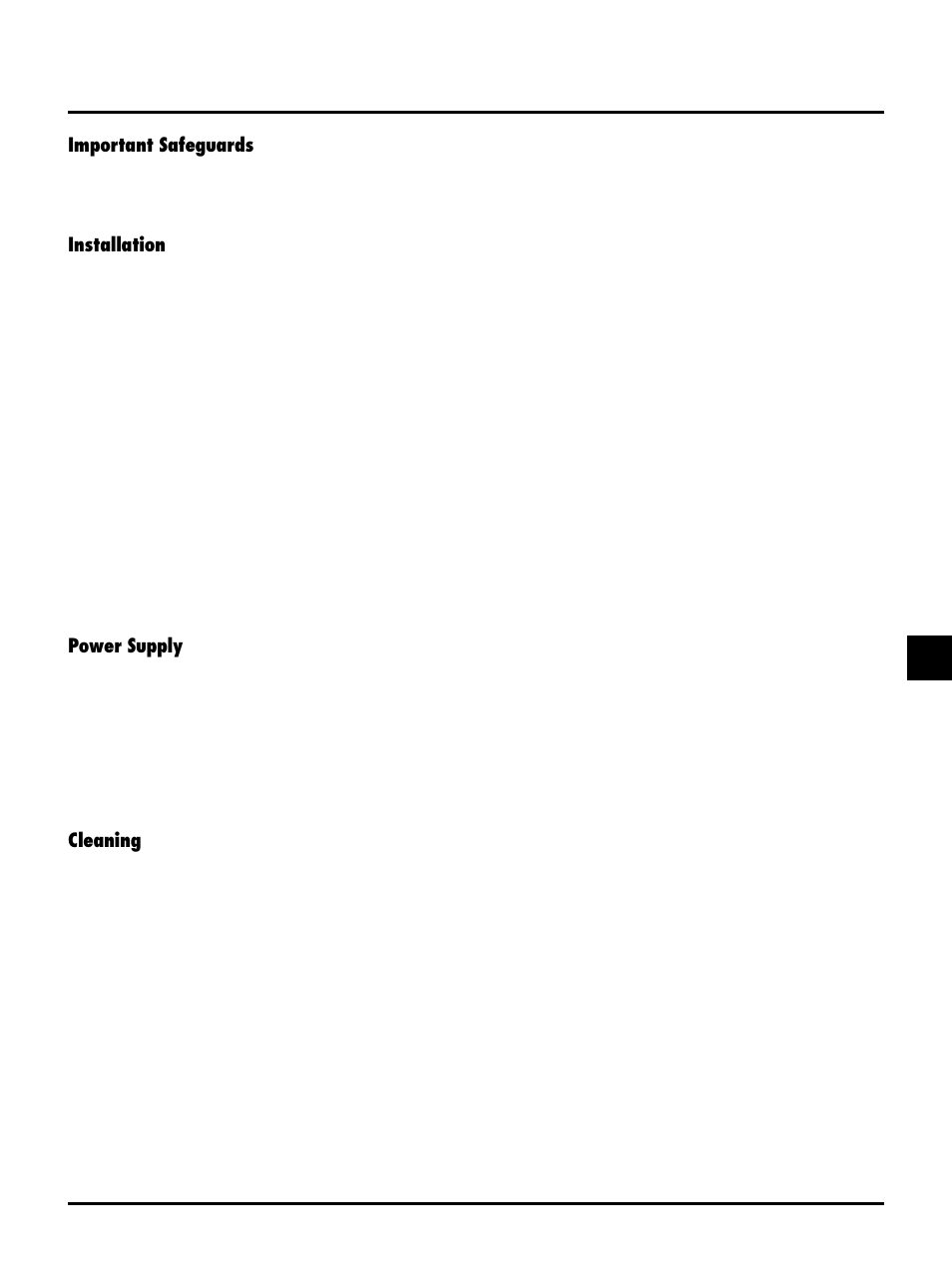 Important safeguards, Installation, Power supply | Cleaning | NEC MT1045 User Manual | Page 3 / 42