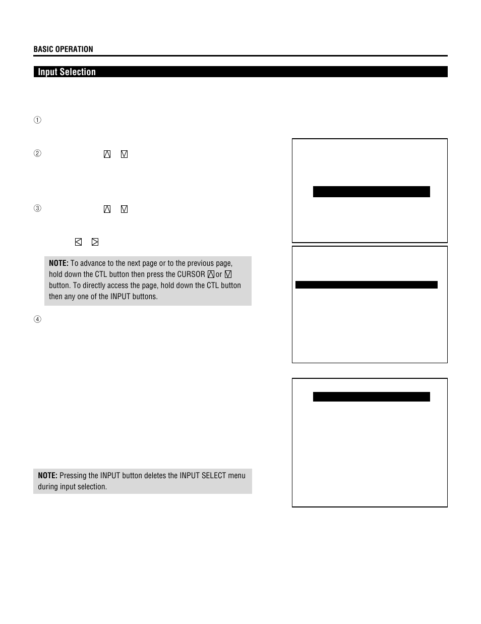 Input selection | NEC MultiSync XG-1352 User Manual | Page 24 / 38