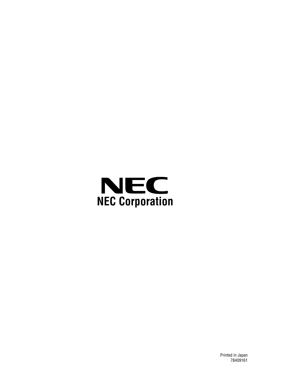Nec corporation | NEC MultiSync XG-1352 User Manual | Page 38 / 38