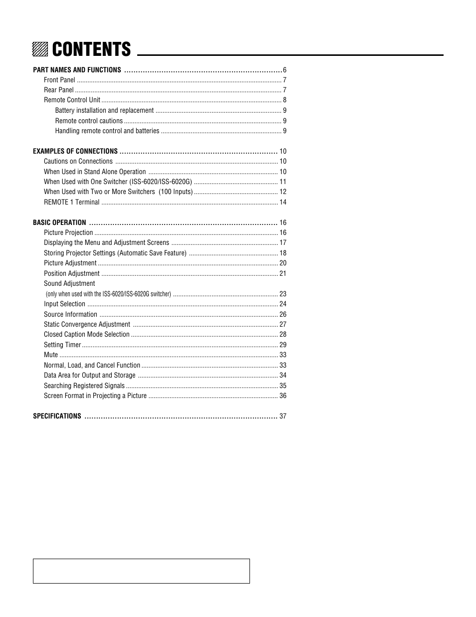 NEC MultiSync XG-1352 User Manual | Page 5 / 38