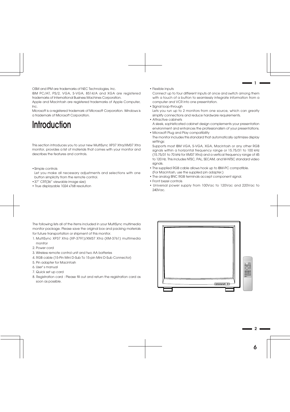 Introduction | NEC R 37 Xtra User Manual | Page 6 / 38