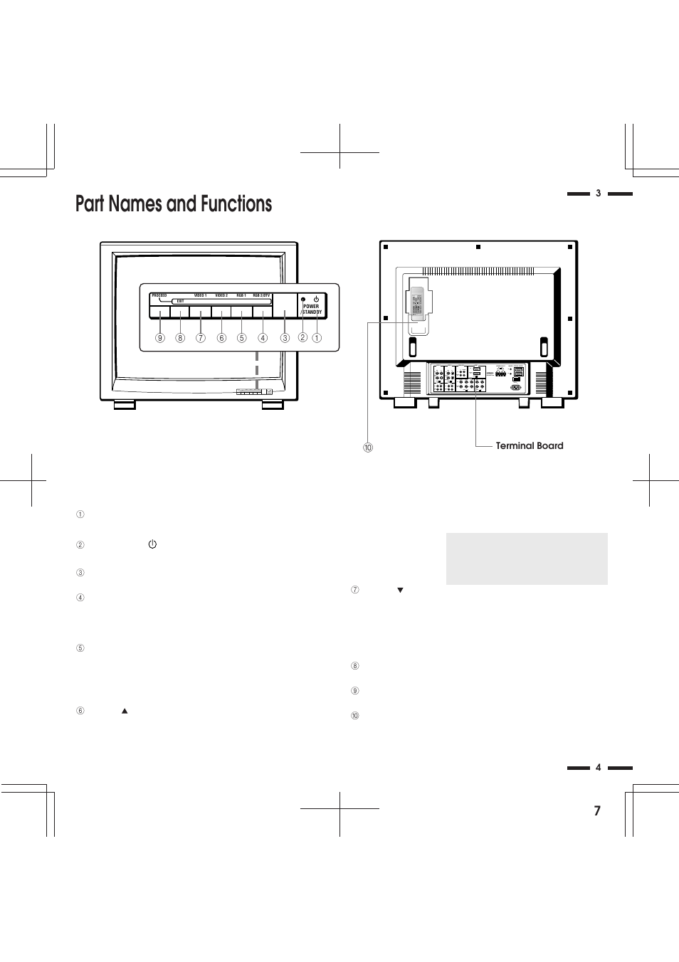 Part names and functions | NEC R 37 Xtra User Manual | Page 7 / 38