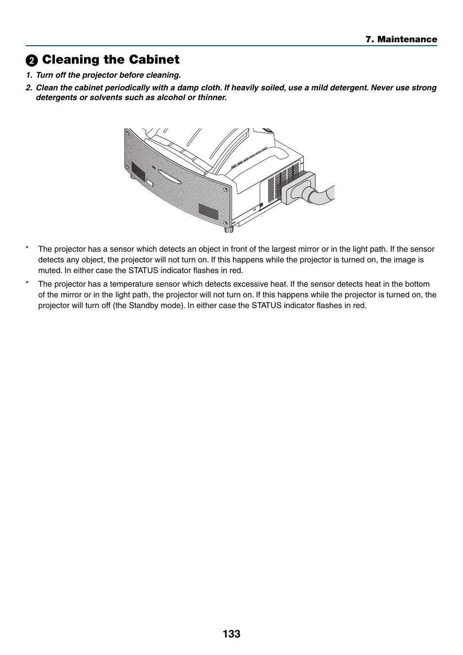 ᕢ cleaning the cabinet | NEC WT615 User Manual | Page 140 / 159