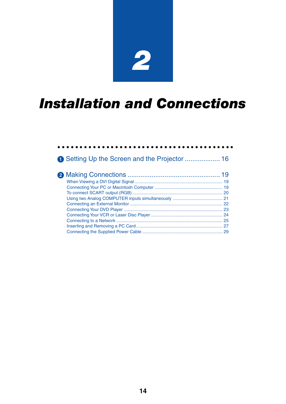 Installation and connections | NEC WT615 User Manual | Page 21 / 159