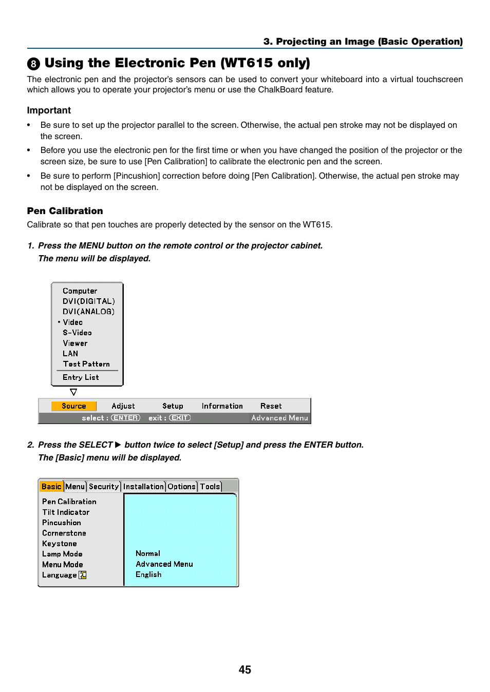 ᕨ using the electronic pen (wt615 only) | NEC WT615 User Manual | Page 52 / 159