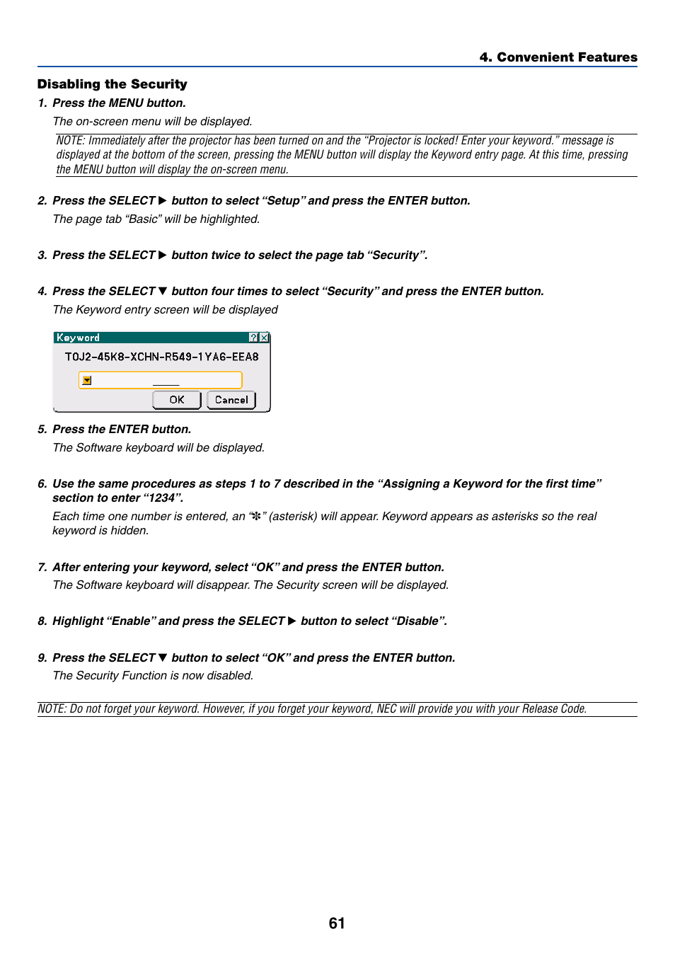 NEC WT615 User Manual | Page 68 / 159