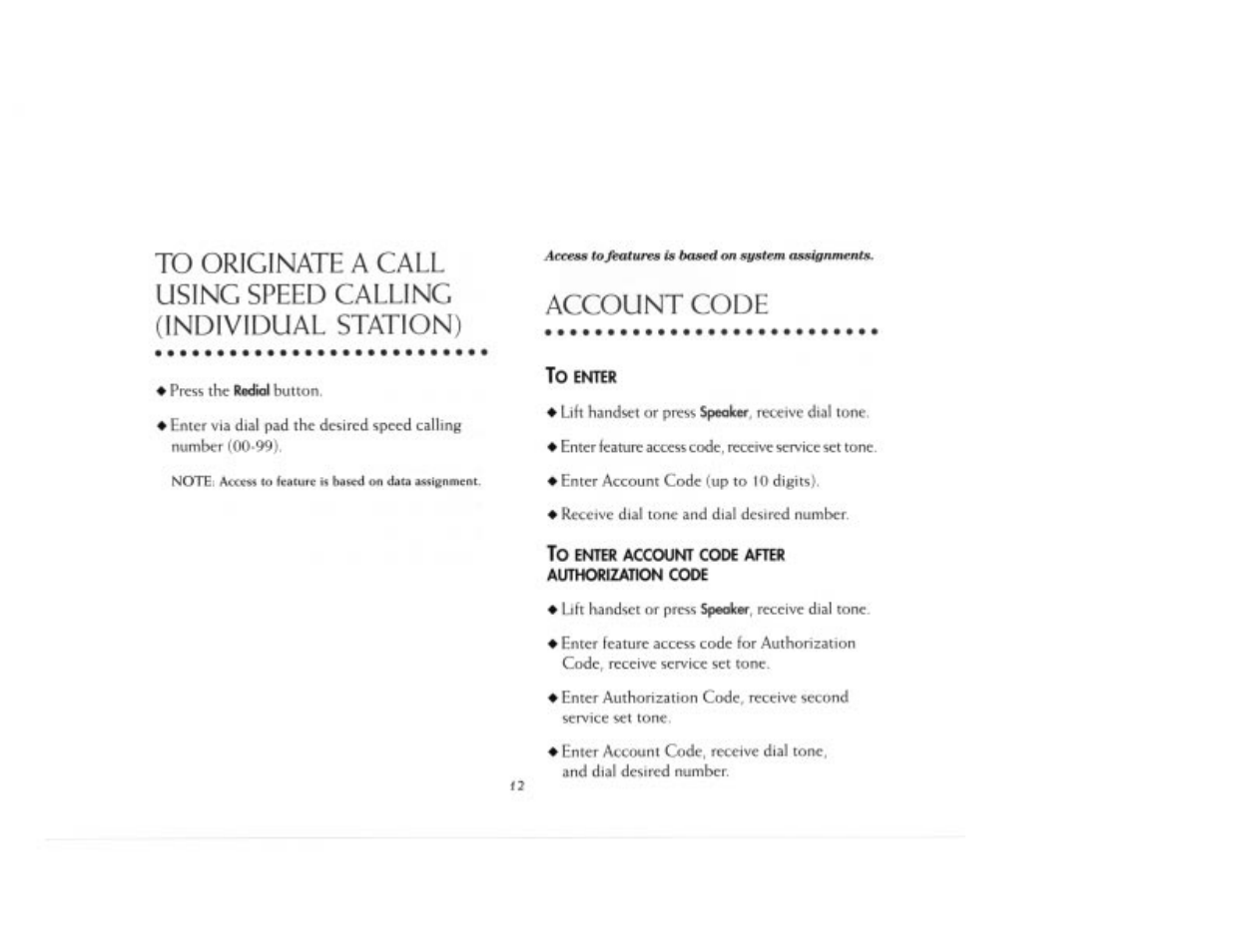 Account code, Toentir | NEC 2000IVX User Manual | Page 14 / 44