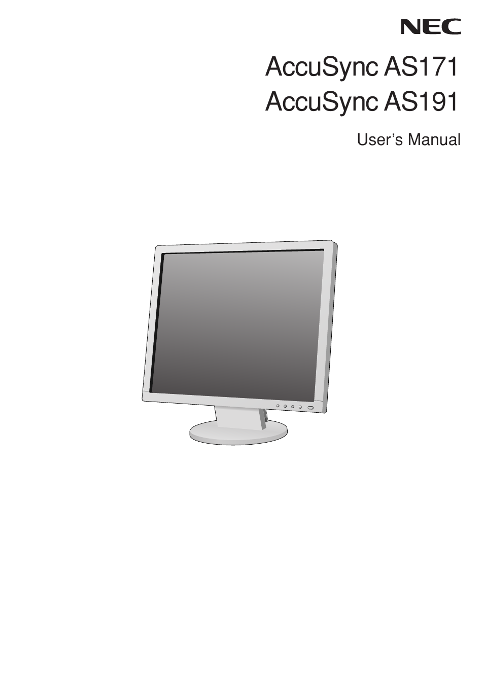 NEC AccuSync AS191 User Manual | 18 pages