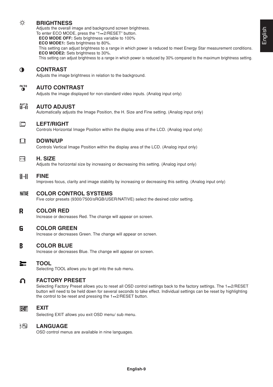 NEC AccuSync AS191 User Manual | Page 11 / 18