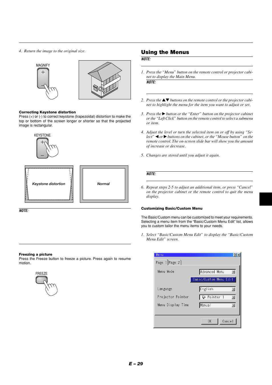 Using the menus | NEC LT158 User Manual | Page 33 / 61