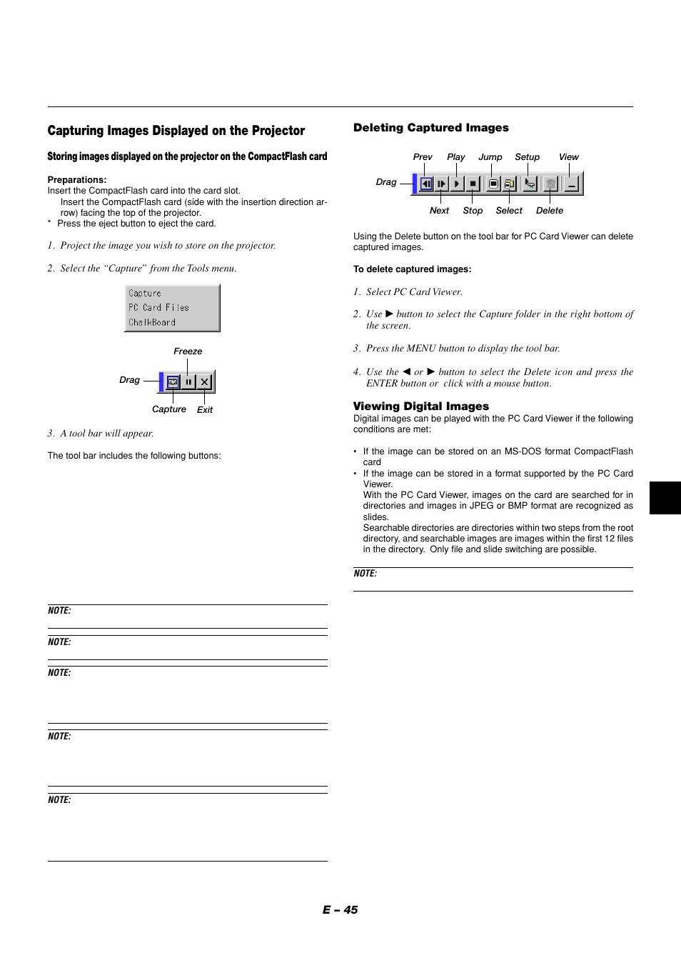 Capturing images displayed on the projector | NEC LT158 User Manual | Page 49 / 61