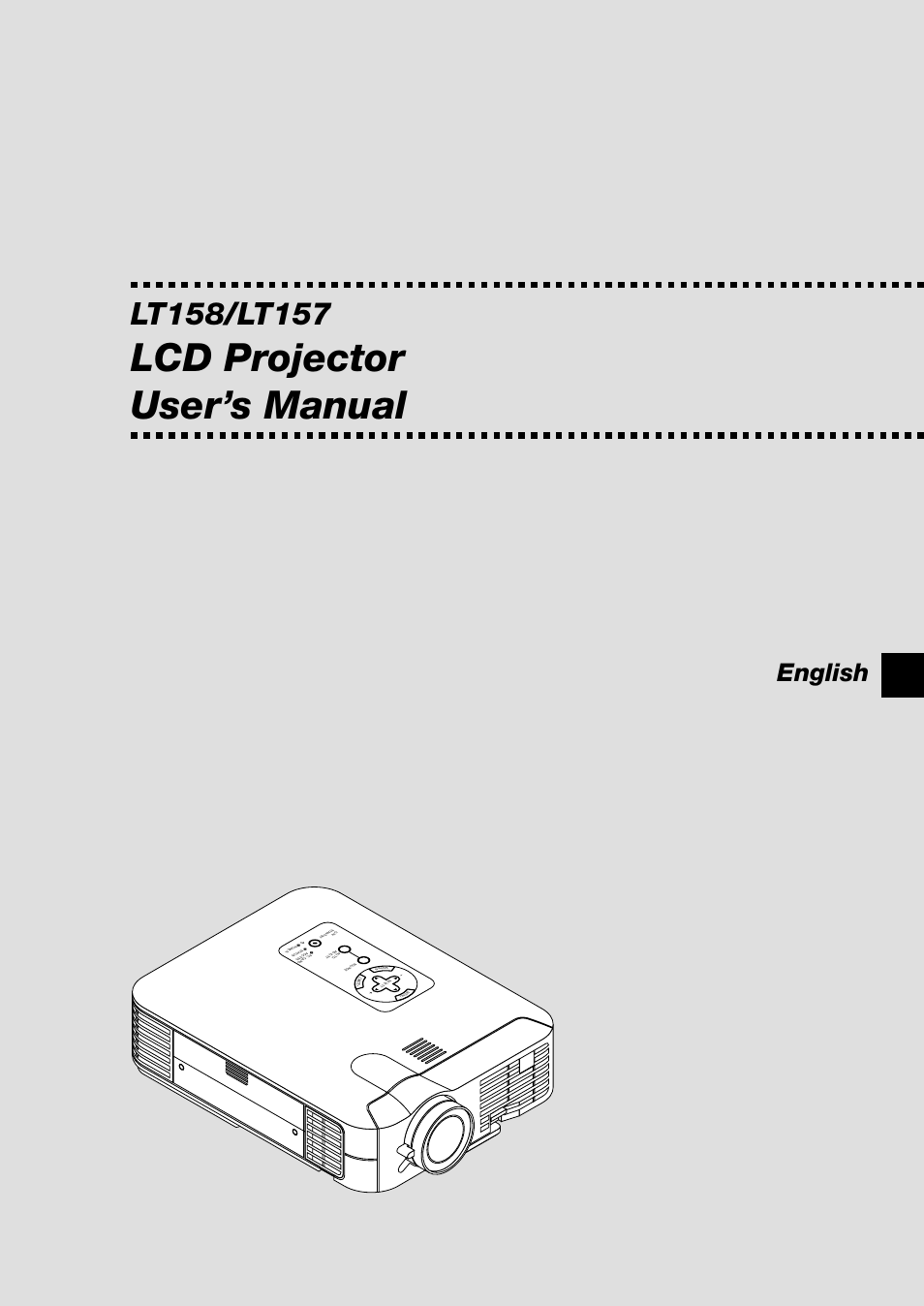 Lcd projector user’s manual, English, E – 1 | NEC LT158 User Manual | Page 5 / 61