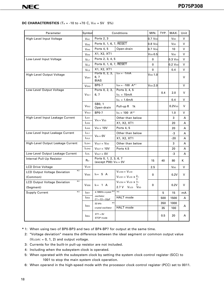 NEC PD75P308 User Manual | Page 18 / 34