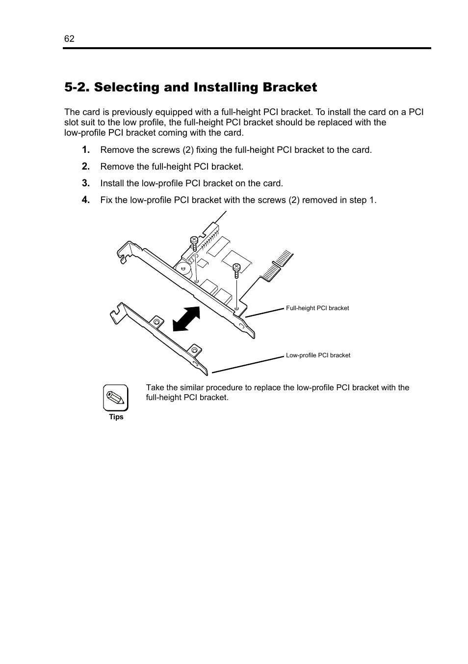 2. selecting and installing bracket | NEC Disk Array Controller N8103-89 User Manual | Page 82 / 128