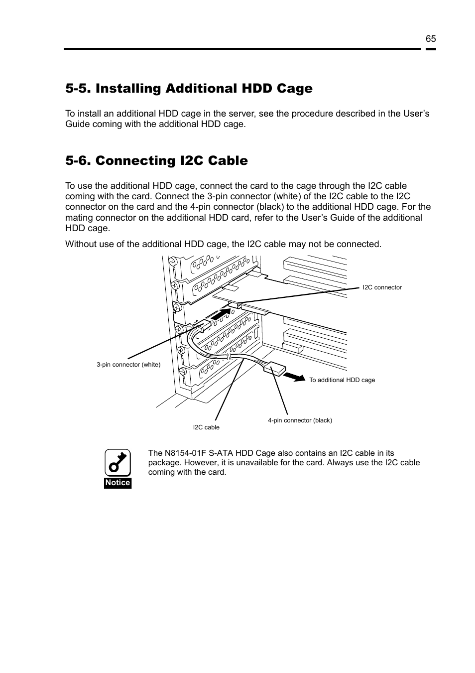 5. installing additional hdd cage, 6. connecting i2c cable | NEC Disk Array Controller N8103-89 User Manual | Page 85 / 128