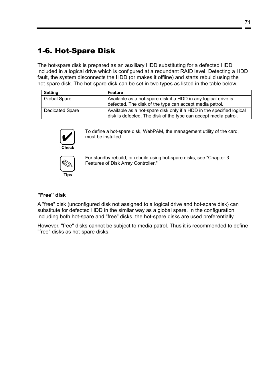 6. hot-spare disk | NEC Disk Array Controller N8103-89 User Manual | Page 91 / 128