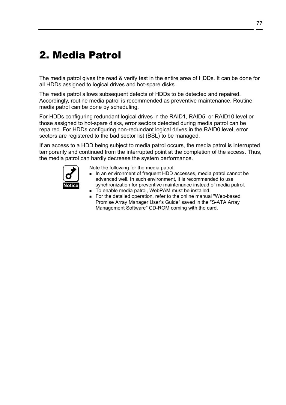 Media patrol | NEC Disk Array Controller N8103-89 User Manual | Page 97 / 128