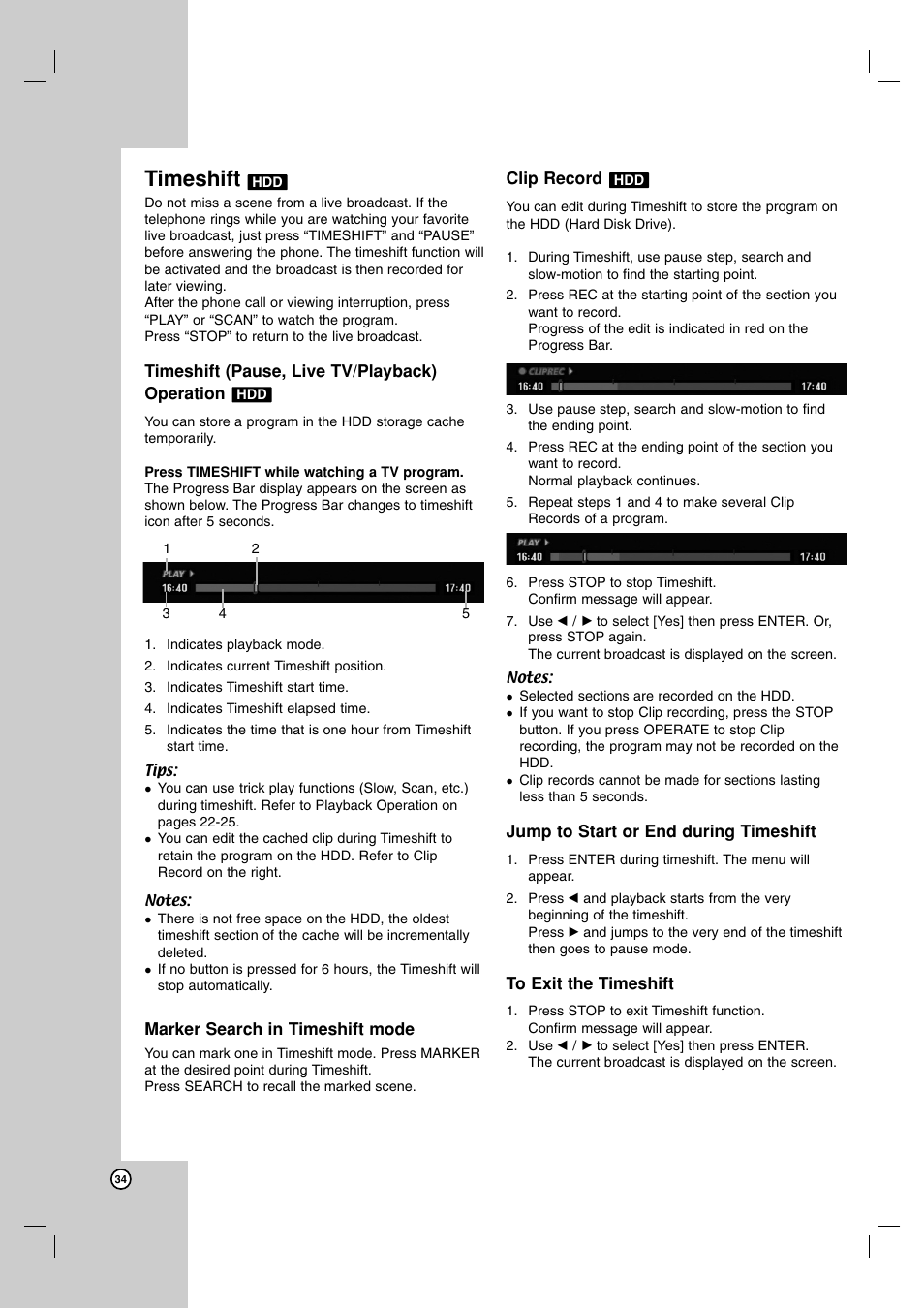 Timeshift | NEC NDH-81 User Manual | Page 34 / 57