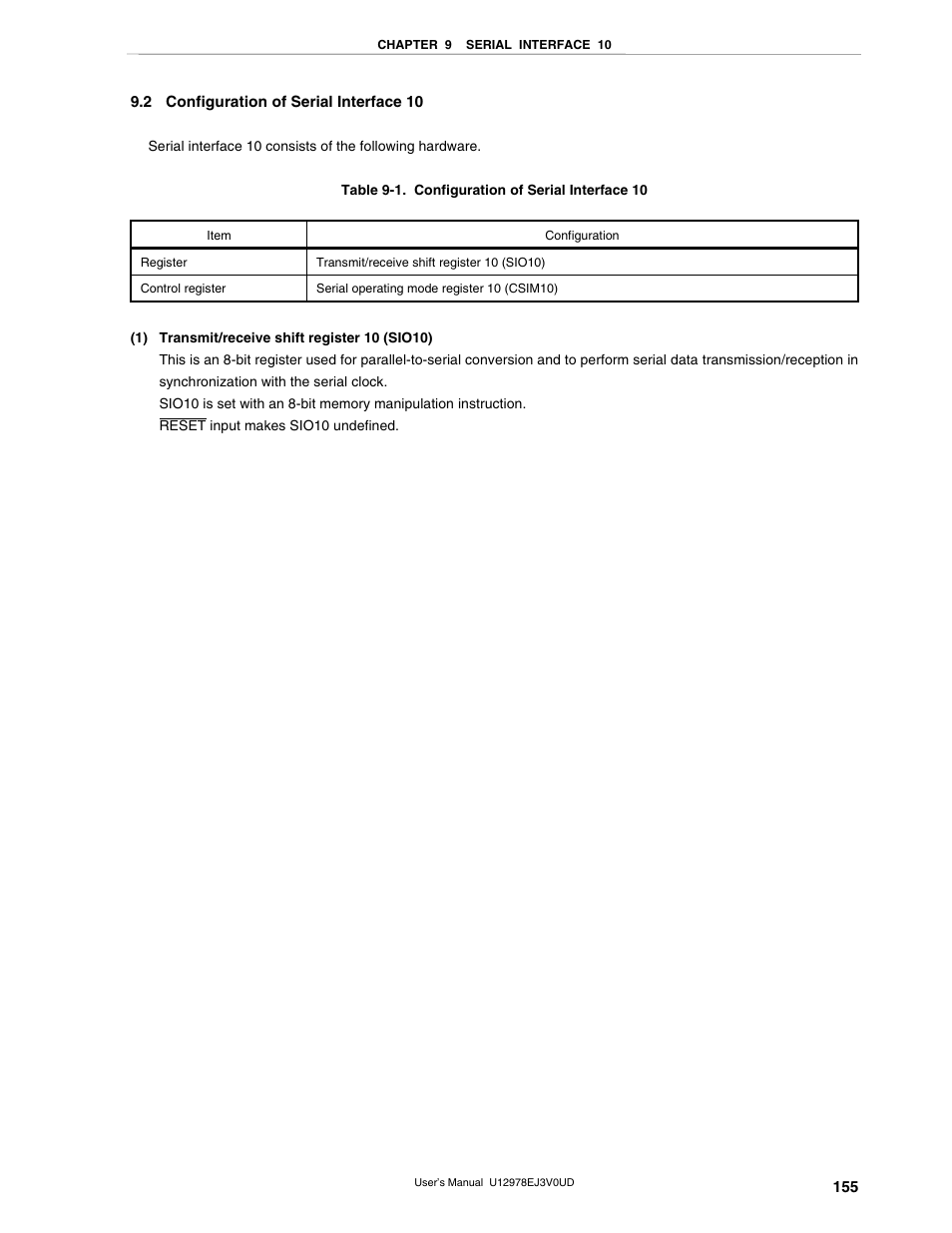 2 configuration of serial interface 10 | NEC switch User Manual | Page 155 / 234