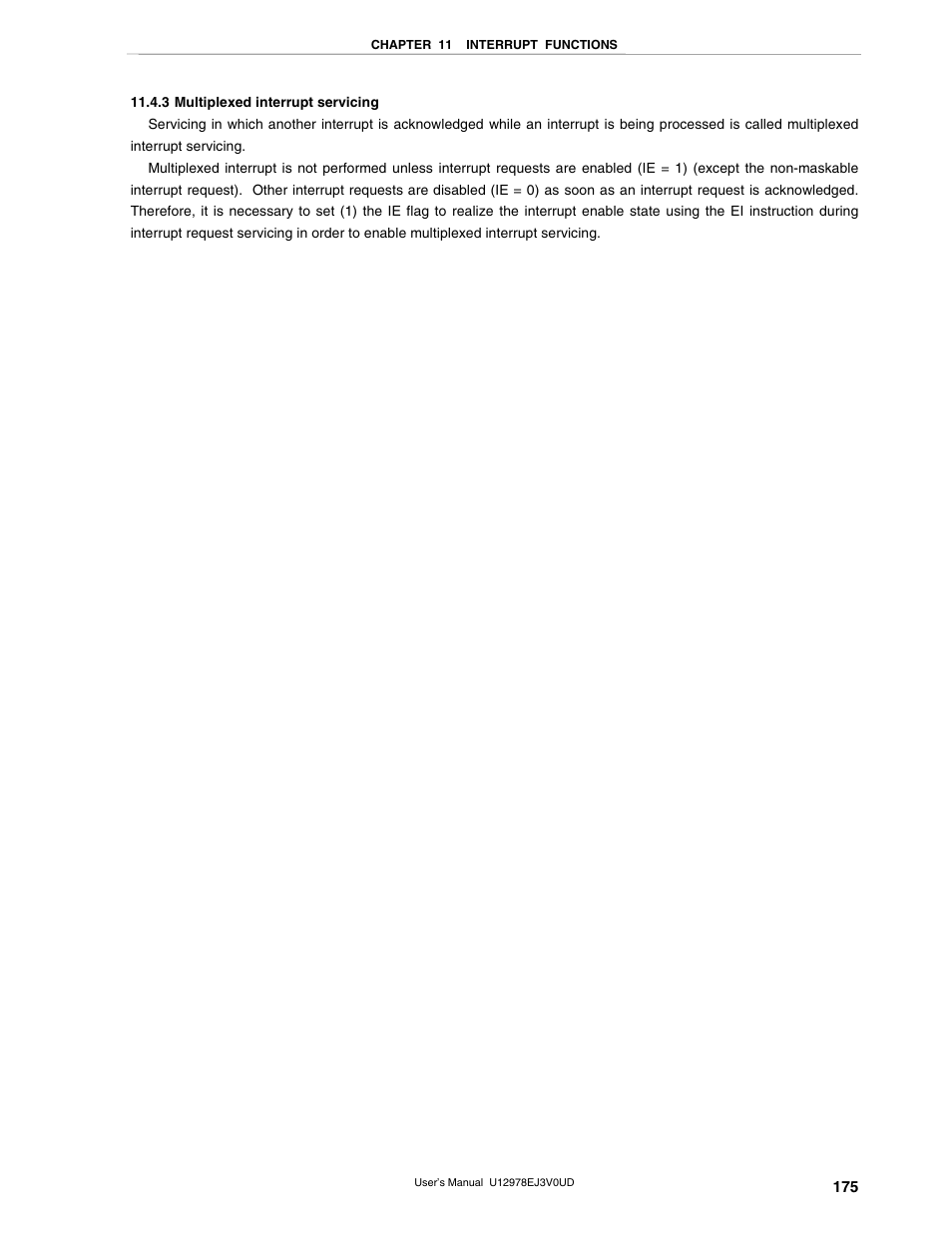 3 multiplexed interrupt servicing | NEC switch User Manual | Page 175 / 234