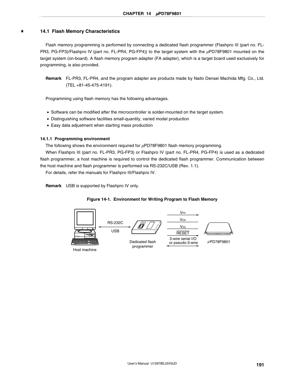 1 flash memory characteristics, 1 programming environment | NEC switch User Manual | Page 191 / 234