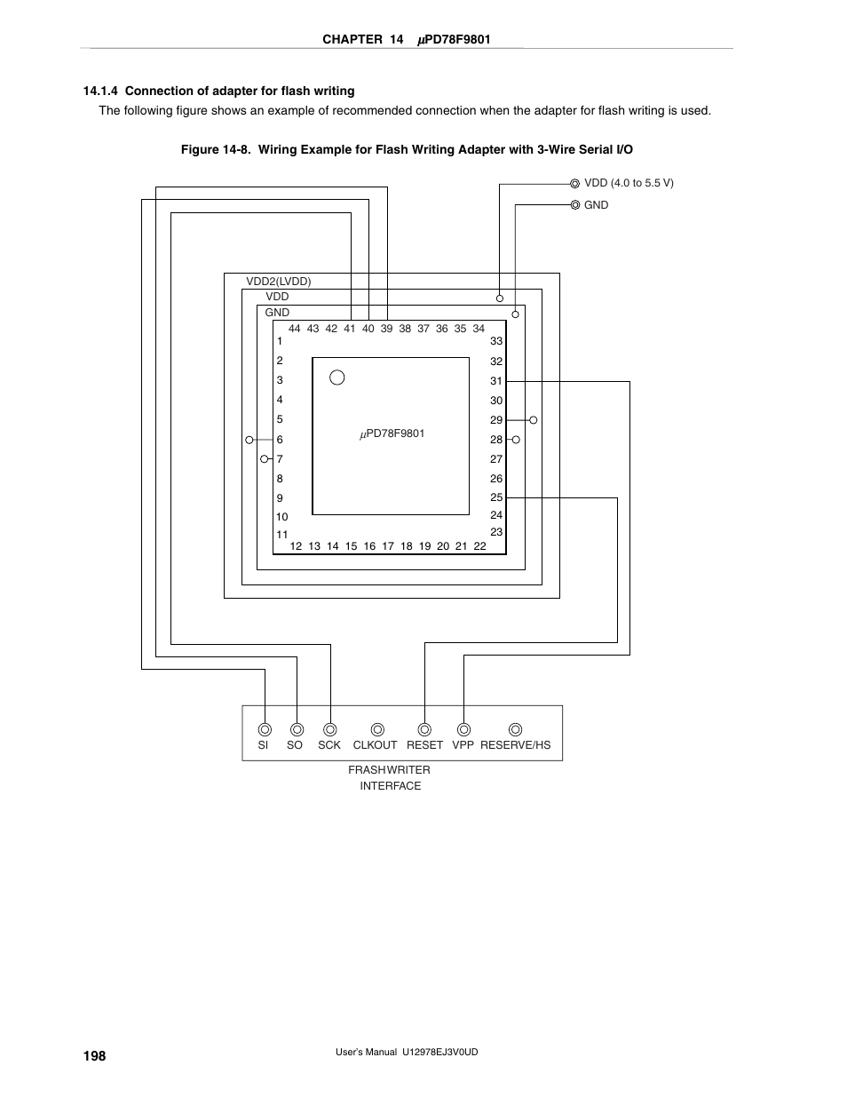 4 connection of adapter for flash writing | NEC switch User Manual | Page 198 / 234