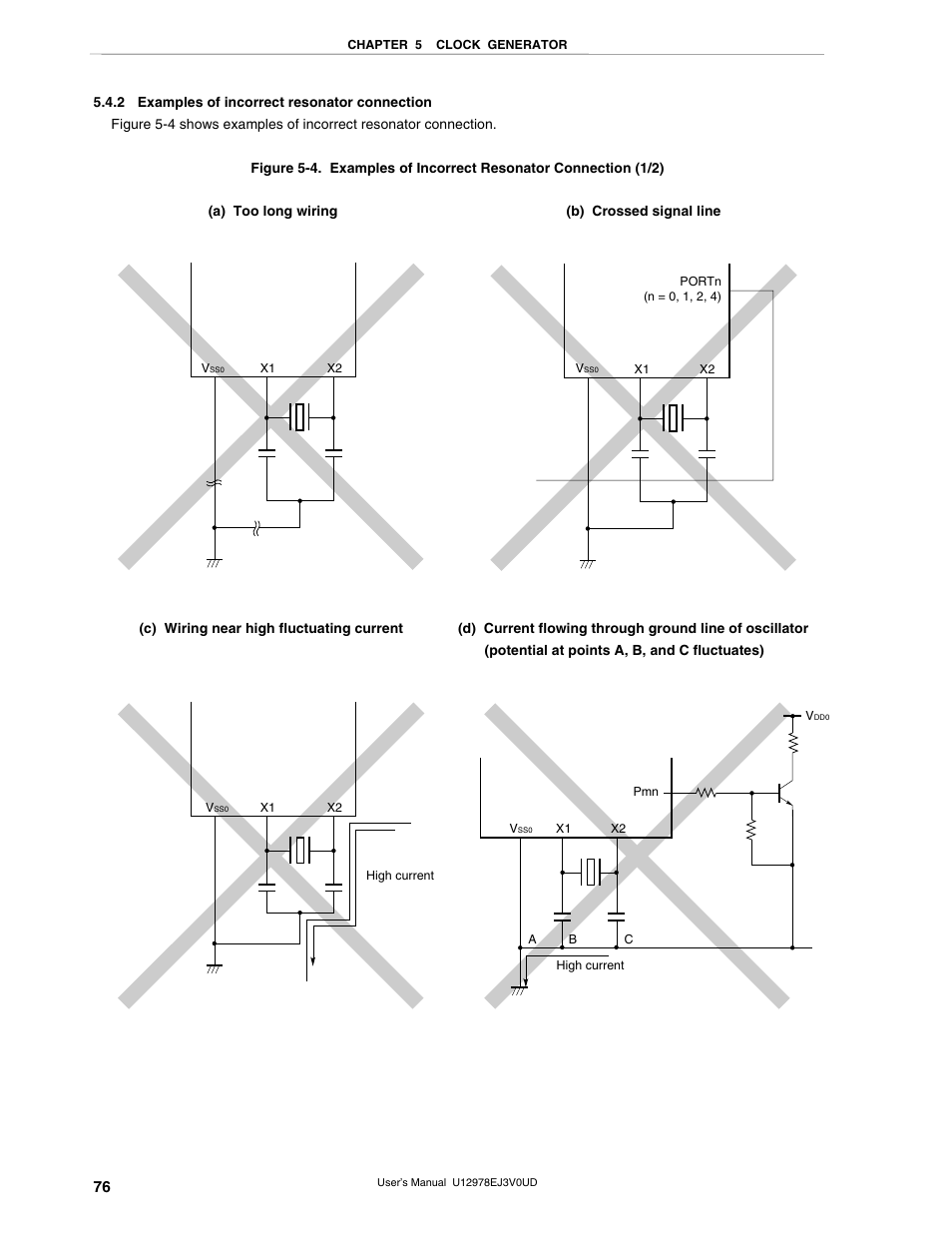 2 examples of incorrect resonator connection | NEC switch User Manual | Page 76 / 234
