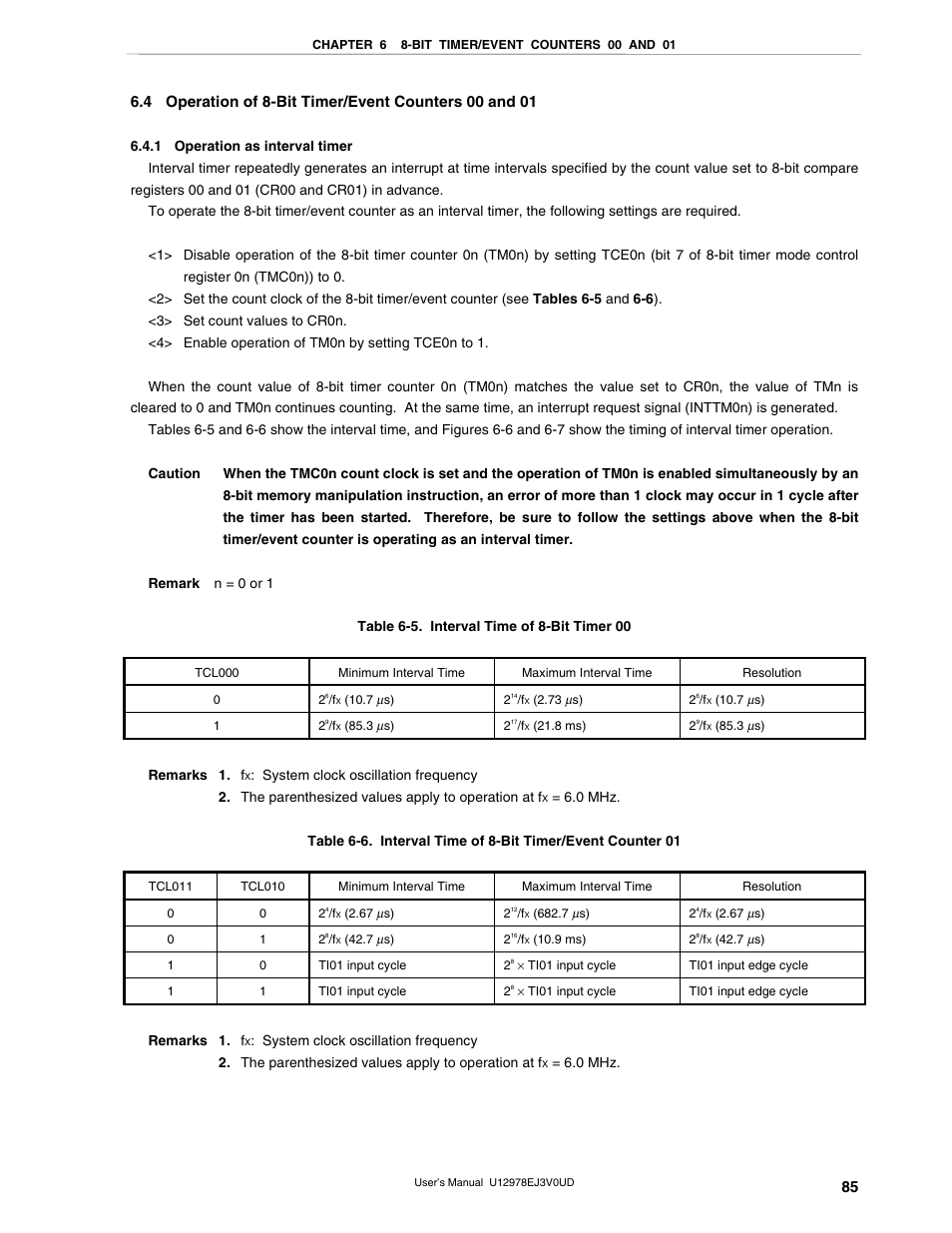 1 operation as interval timer | NEC switch User Manual | Page 85 / 234