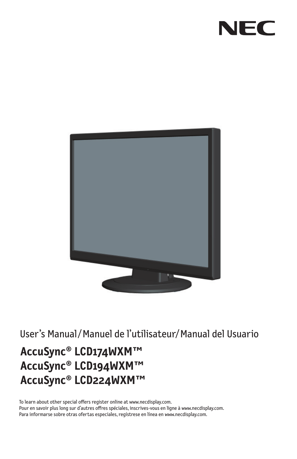 NEC AccuSync LCD224WXM User Manual | 78 pages