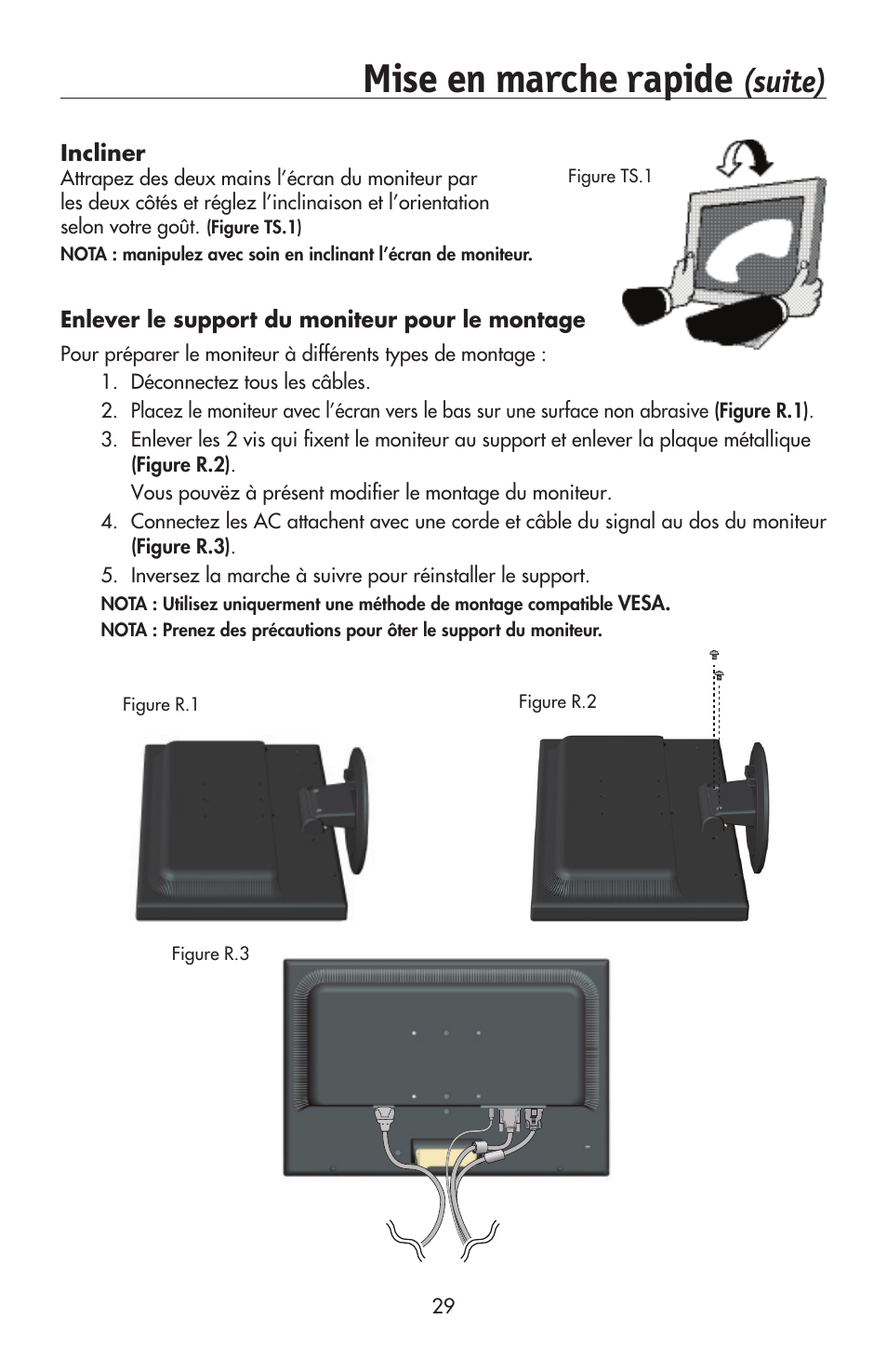 Mise en marche rapide, Suite) | NEC AccuSync LCD224WXM User Manual | Page 30 / 78