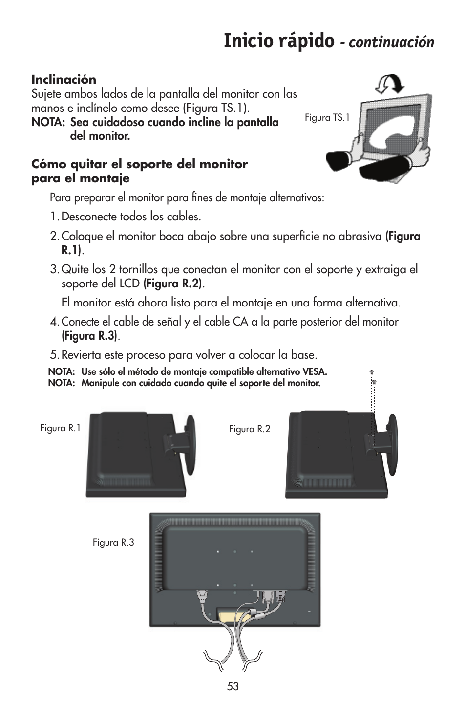 Inicio rápido, Continuación | NEC AccuSync LCD224WXM User Manual | Page 54 / 78