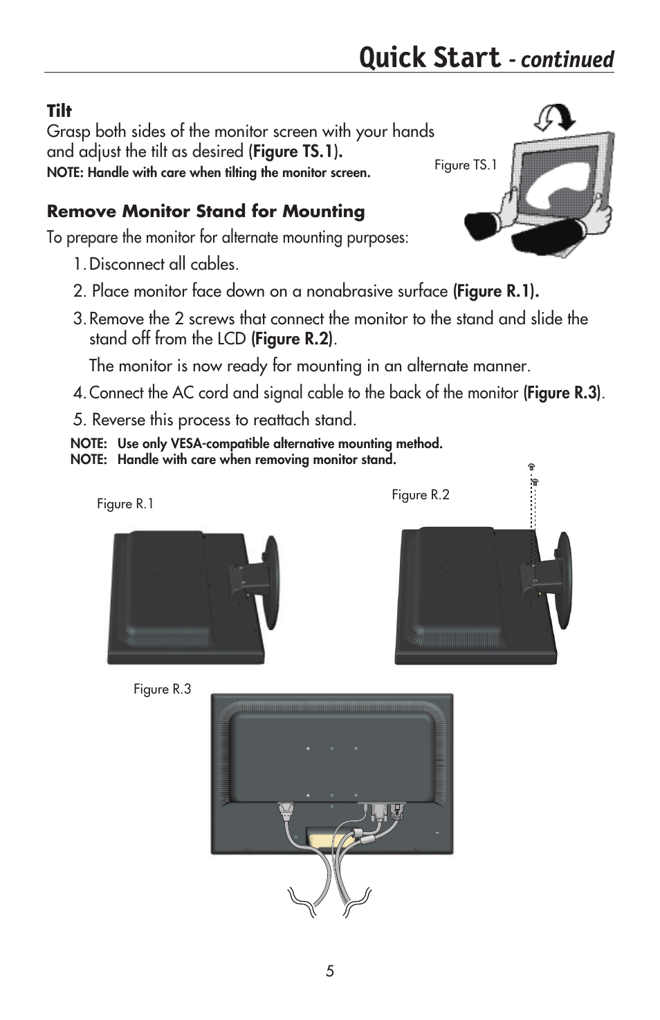 Quick start, Continued | NEC AccuSync LCD224WXM User Manual | Page 7 / 78