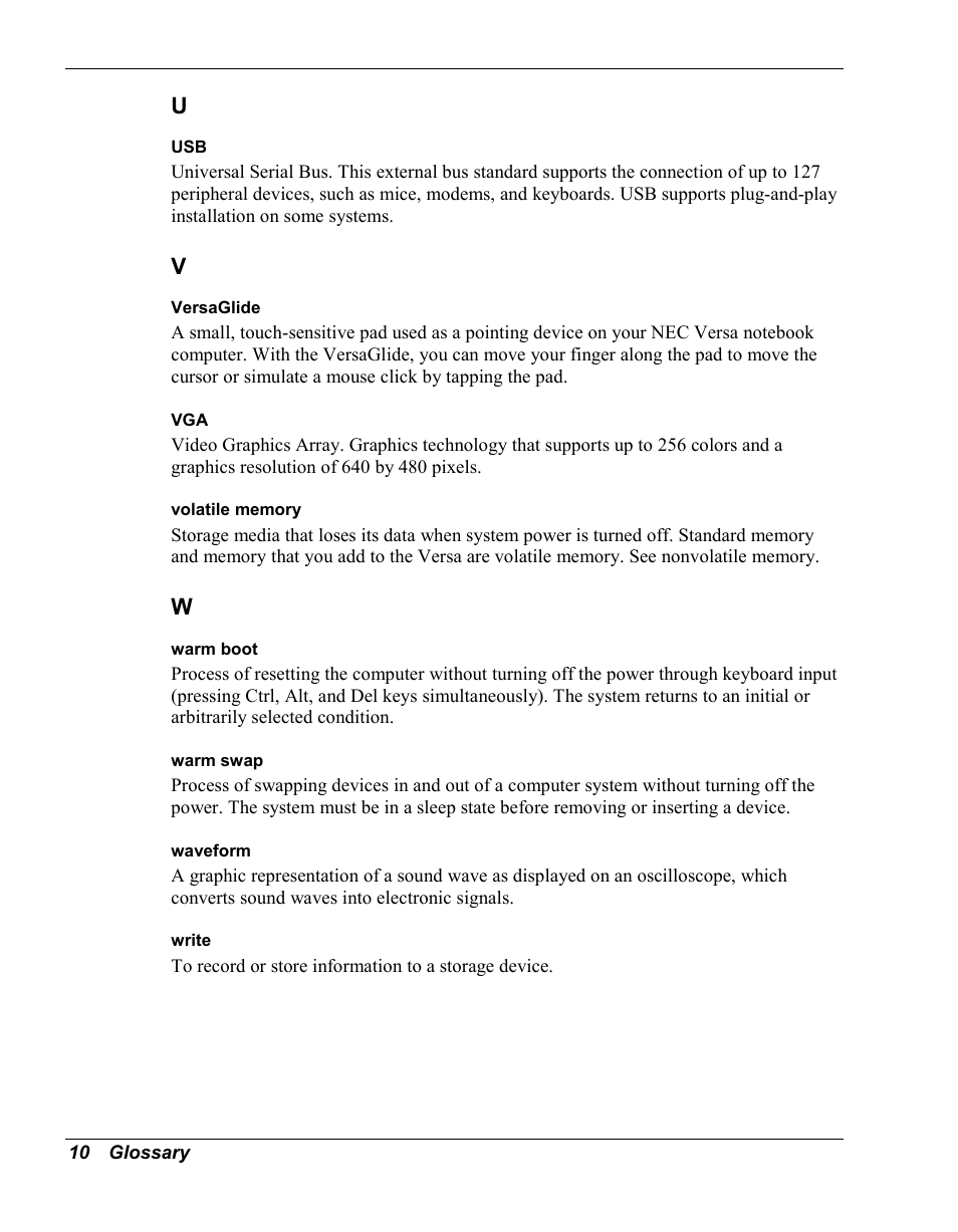 NEC Versa Series User Manual | Page 142 / 150