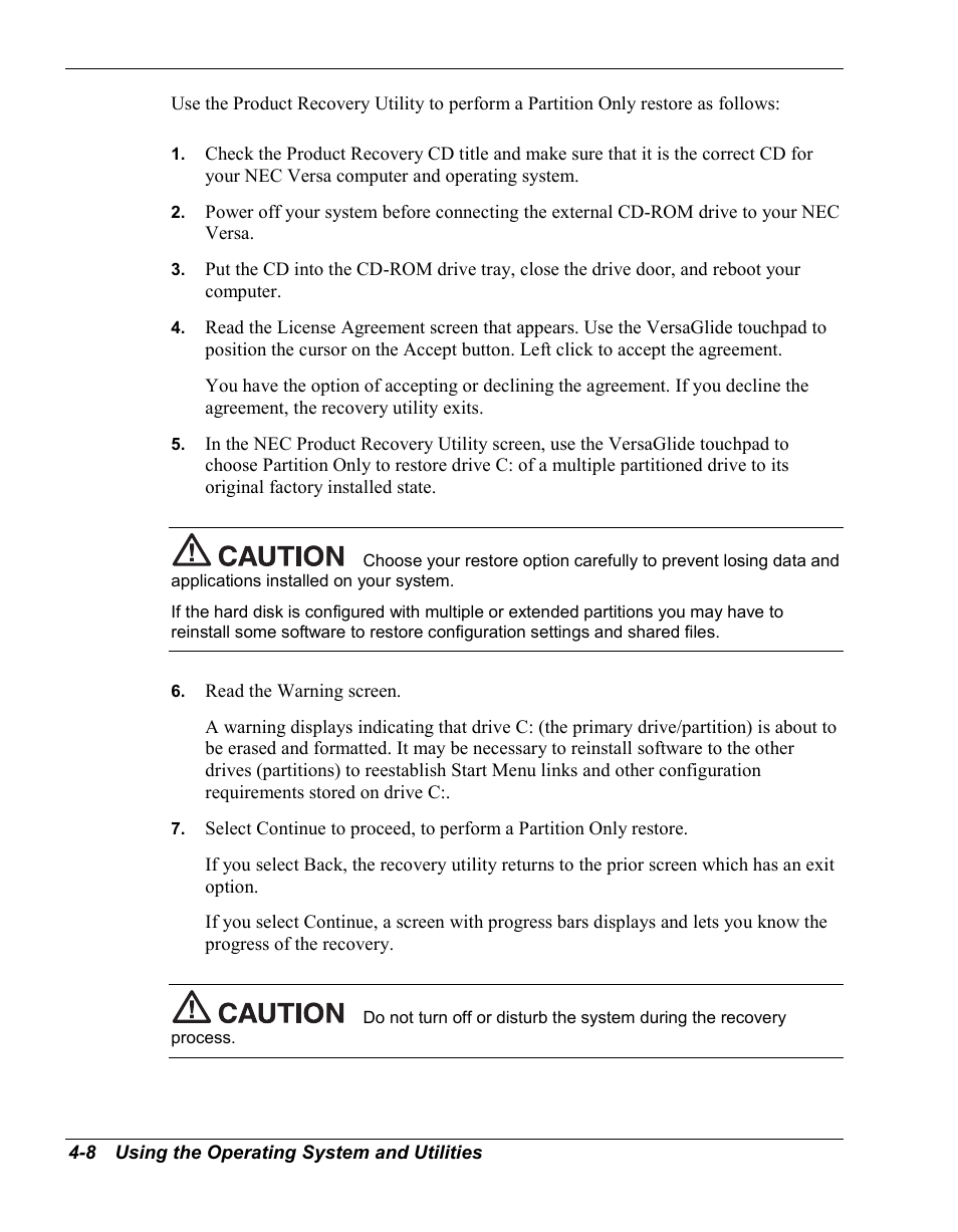 NEC Versa Series User Manual | Page 63 / 150