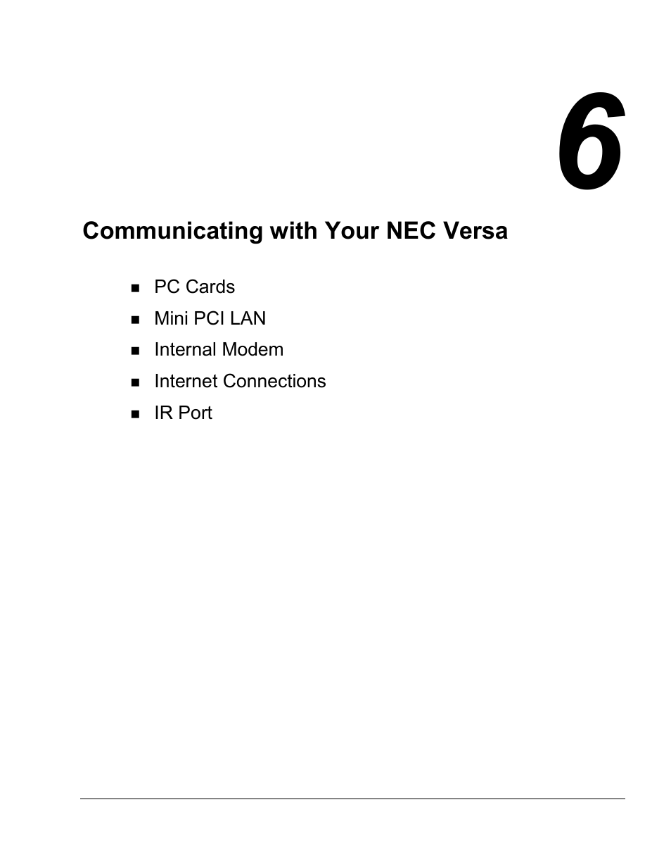 Communicating with your nec versa | NEC Versa Series User Manual | Page 77 / 150