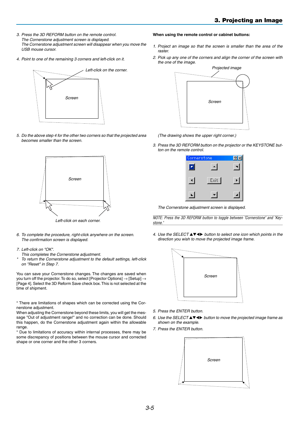 Projecting an image | NEC GT5000 User Manual | Page 34 / 105