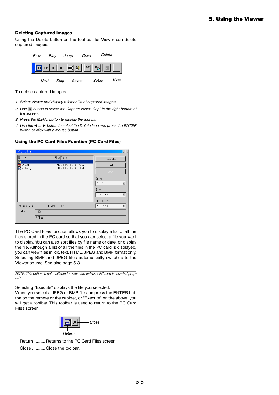 Using the viewer | NEC GT5000 User Manual | Page 46 / 105