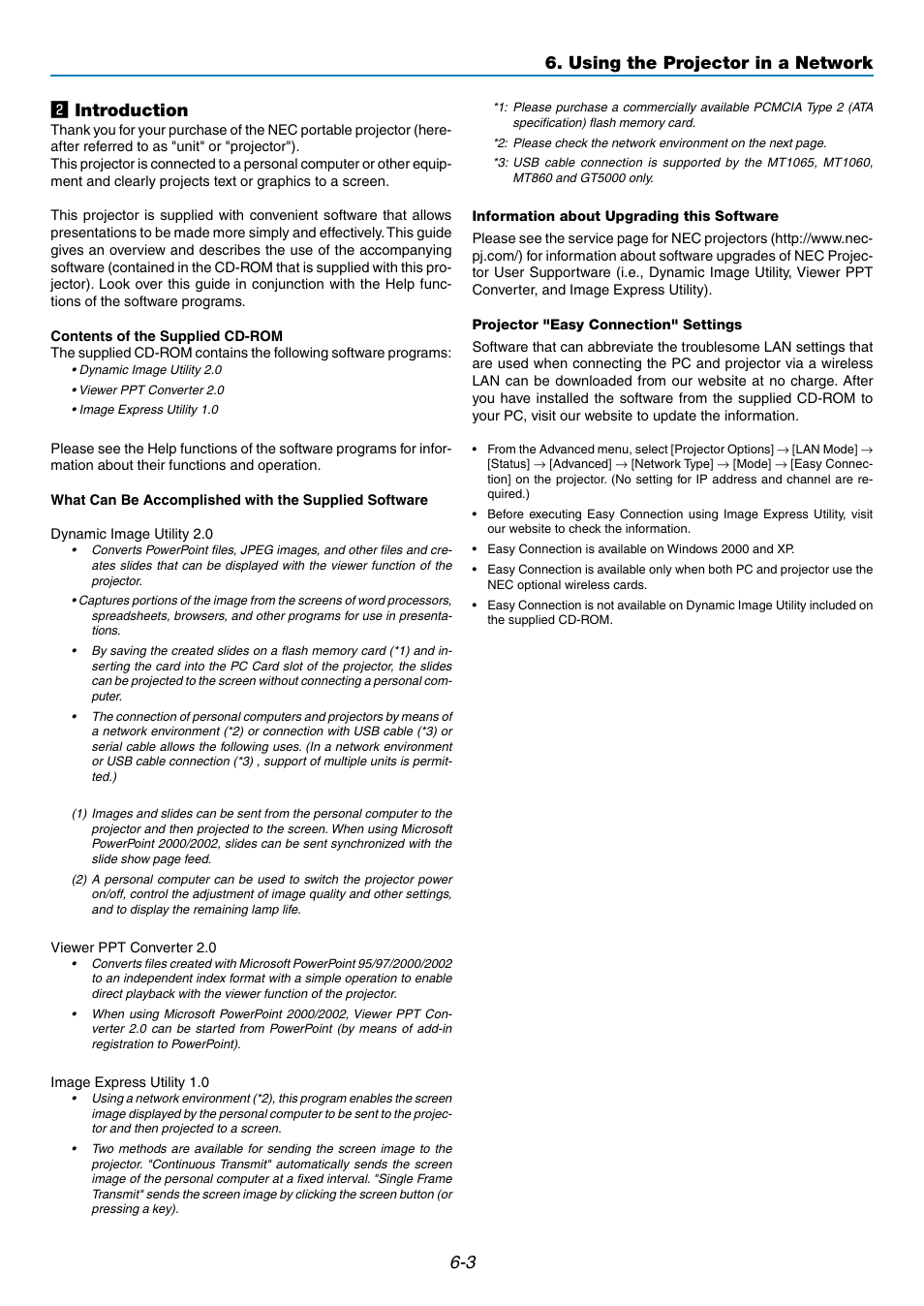 3 x introduction, Using the projector in a network | NEC GT5000 User Manual | Page 49 / 105