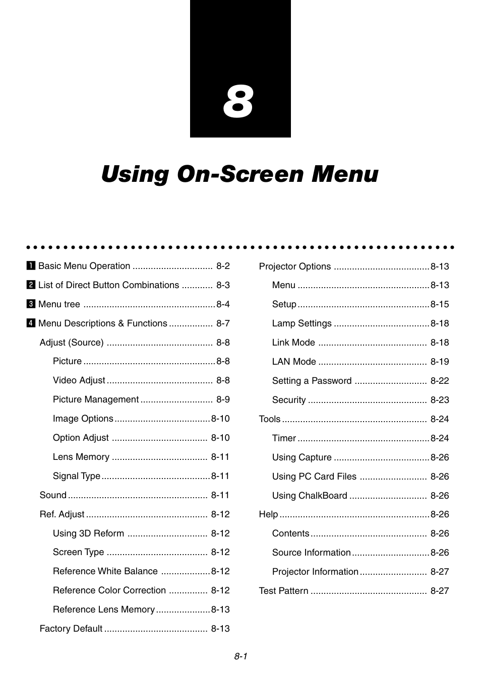 Using on-screen menu | NEC GT5000 User Manual | Page 63 / 105