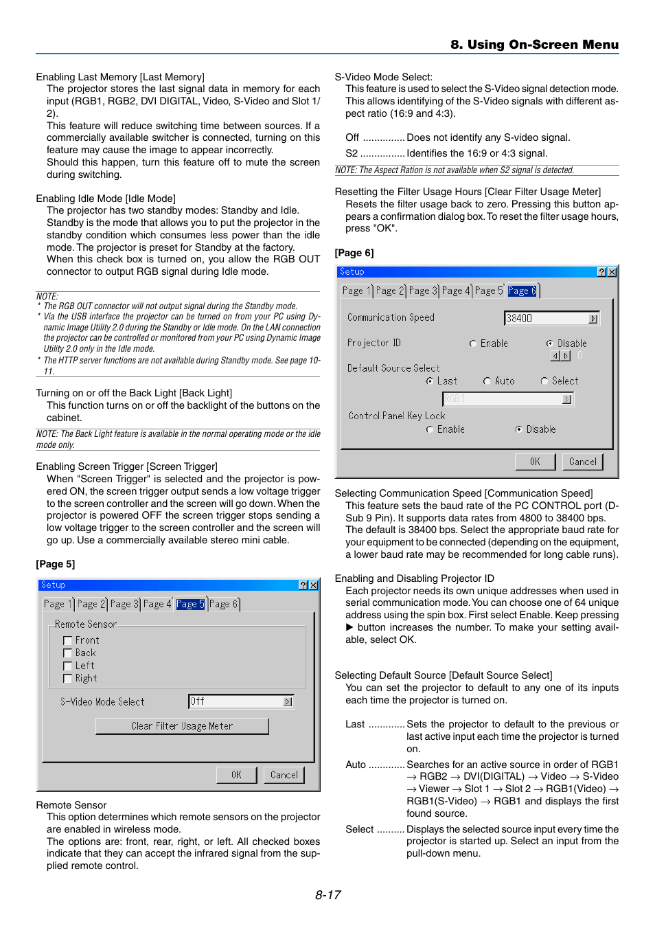 Using on-screen menu | NEC GT5000 User Manual | Page 79 / 105