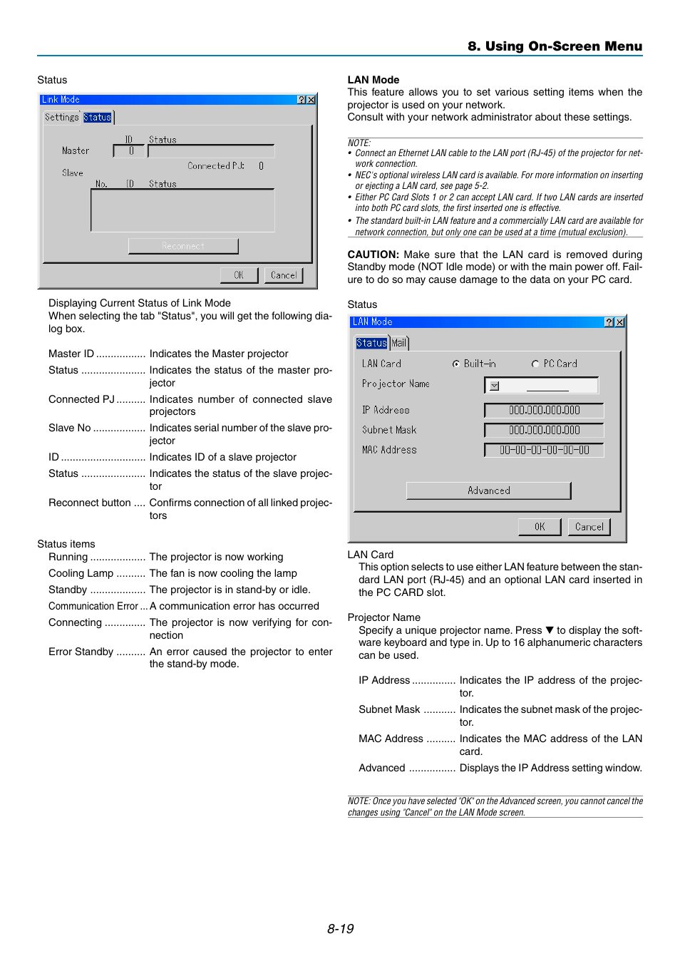 Using on-screen menu | NEC GT5000 User Manual | Page 81 / 105