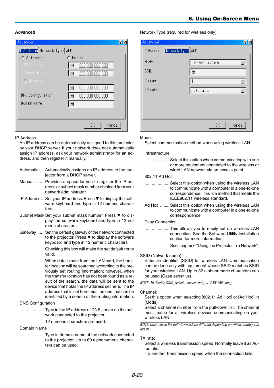 Using on-screen menu | NEC GT5000 User Manual | Page 82 / 105