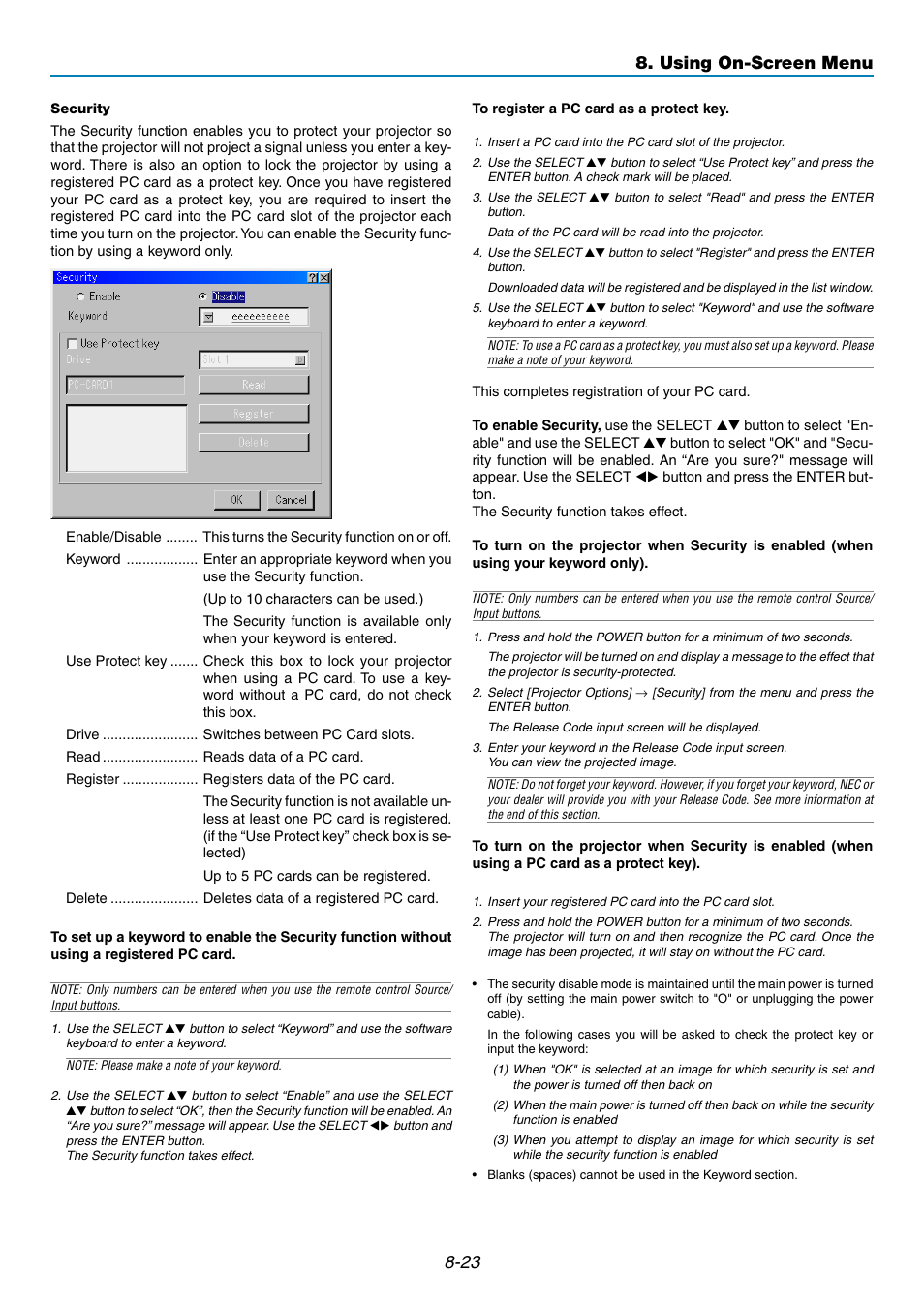 Using on-screen menu | NEC GT5000 User Manual | Page 85 / 105