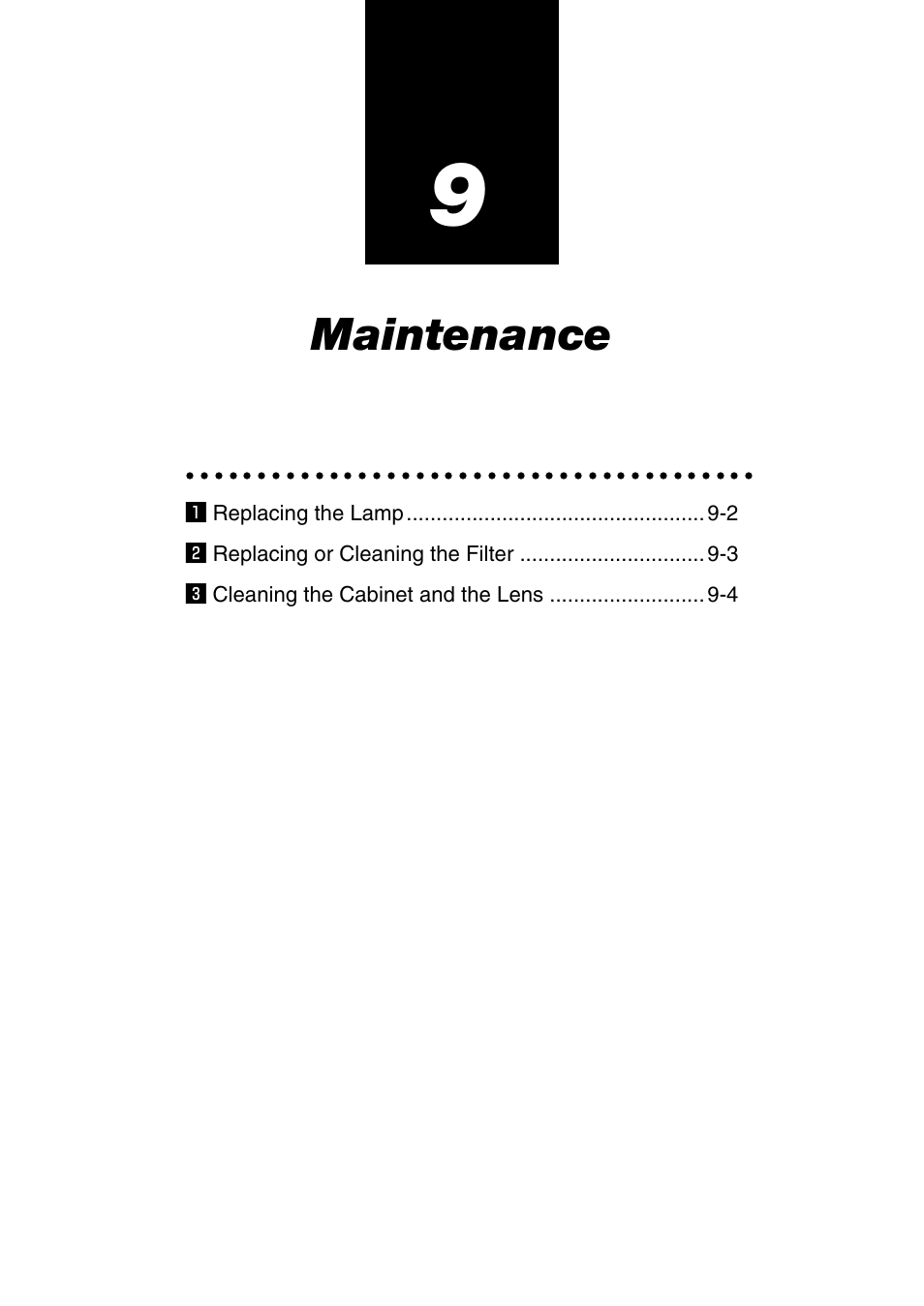 Maintenance | NEC GT5000 User Manual | Page 90 / 105