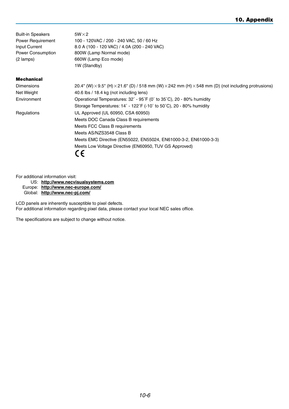 Appendix | NEC GT5000 User Manual | Page 99 / 105