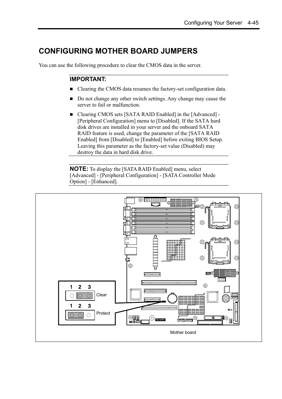 Configuring mother board jumpers | NEC Express 5800/230Eh User Manual | Page 109 / 342