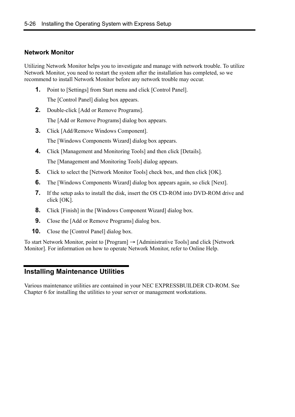 Installing maintenance utilities | NEC Express 5800/230Eh User Manual | Page 138 / 342