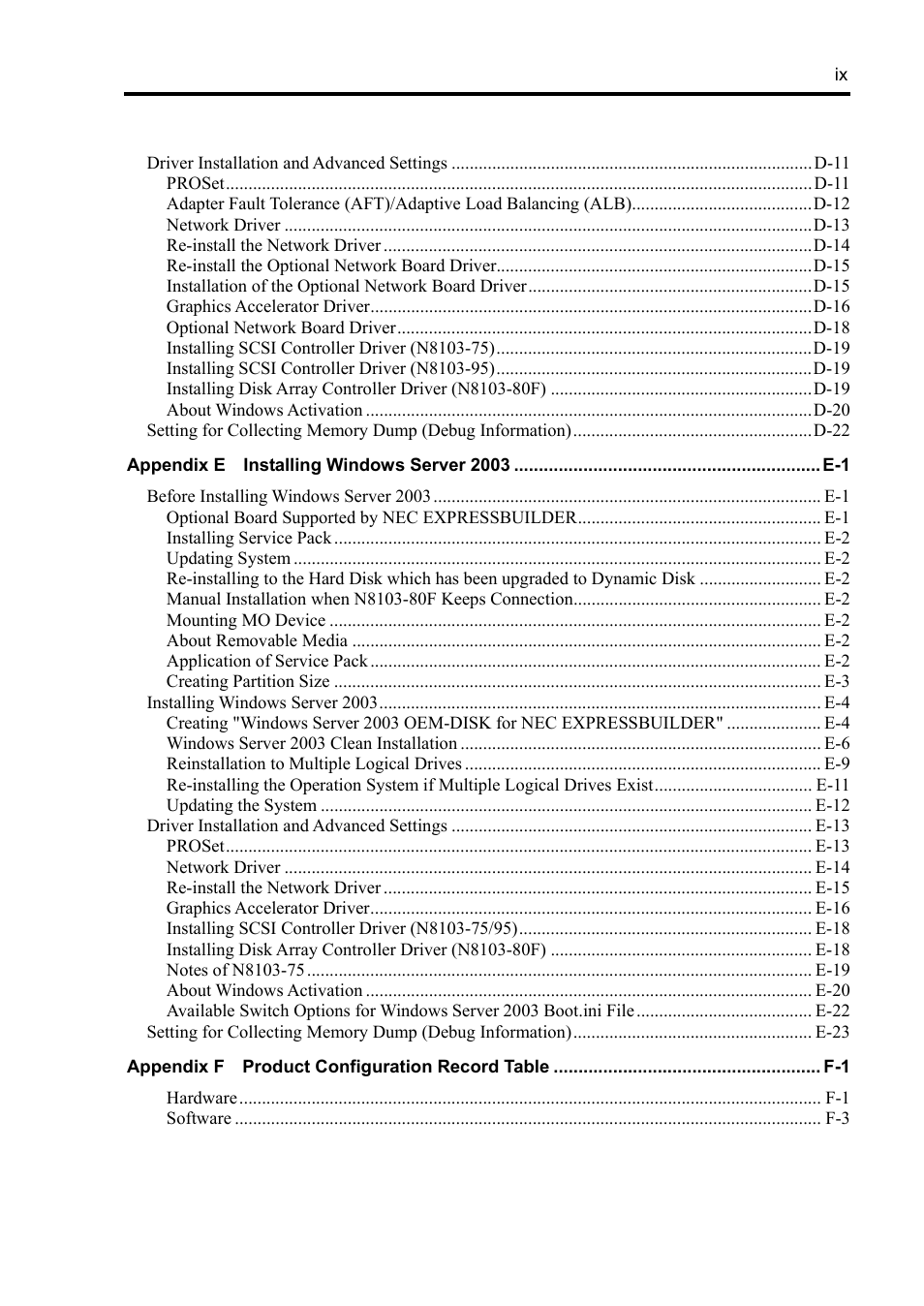 NEC Express 5800/230Eh User Manual | Page 15 / 342