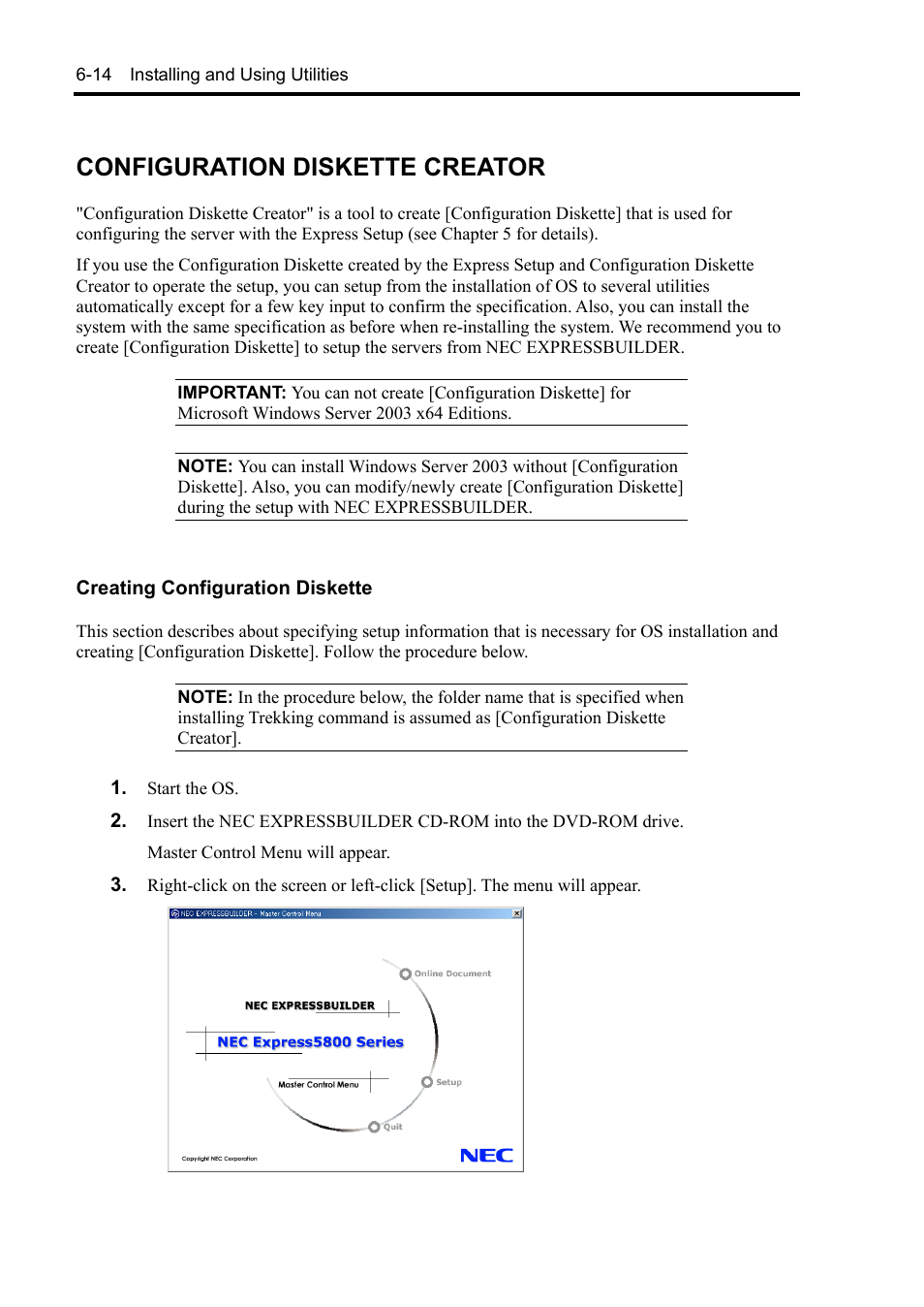 Configuration diskette creator | NEC Express 5800/230Eh User Manual | Page 154 / 342