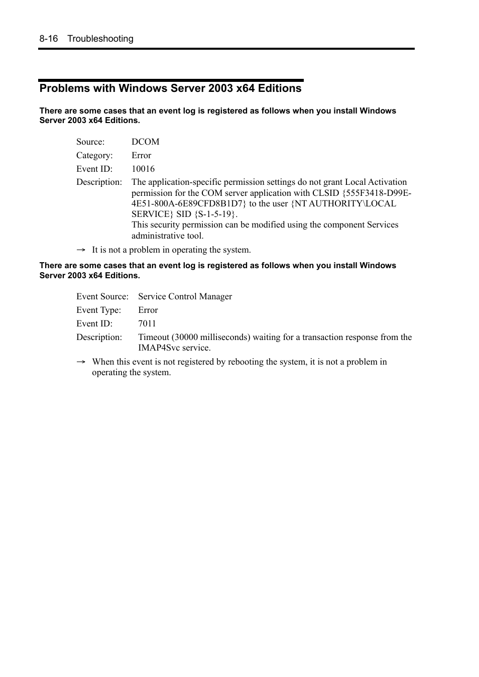 Problems with windows server 2003 x64 editions | NEC Express 5800/230Eh User Manual | Page 192 / 342